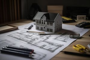 After image of a house that was once under construction