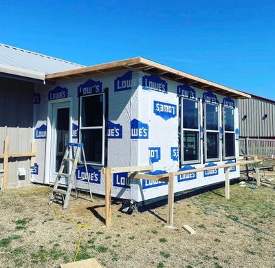 Addition to an existing structure in the process of being built